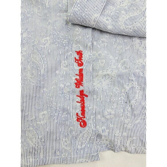 Robert Graham Classic Fit Size Medium Mens Navy White Stripe Paisley Shirt NWT - Picture 9 of 13